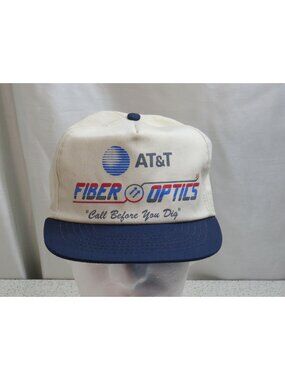 AT&T Fiber Optics Call Before You Dig Trucker Hat Snapback Made in USA Vintage